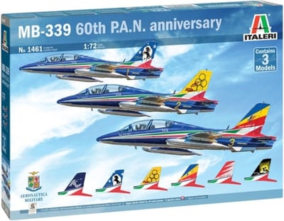 Italeri Modelbouwpakket Vliegtuigen - 1461 MB-339 60th P.A.N. anniversary - 3 Planes Plastic - 1:72 - Modelbouw