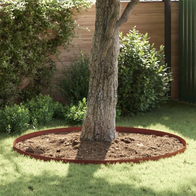 vidaXL - Grasafscherming - 4 - st - 450 - x - 10 - cm - weervast - staal - Roestig
