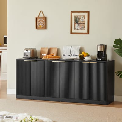Sweiko Dressoir - Halmeubel - Tv-meubel - Verticale strepen - 170 x 40 x 70.5cm - Zwart