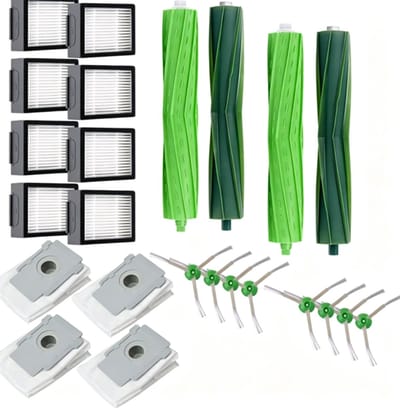 24 stuks - 2 paar hoofdborstel, 8 zijborstels, 8 filters, 4 stofzakken - Voor iRobot Roomba i2 / i3 / i3+ /i4/ i4+ / i6 / i6 + / i7 /i7 + / i7plus / i8 + /E5 / E6 / E7
