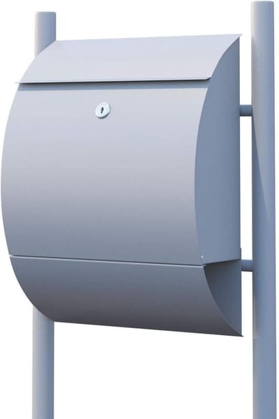 Staande brievenbus - Buitenpost brievenbus - Post ontvangen - Geïntegreerd krantenvak - 119.5 cm hoog - Grijs metallic