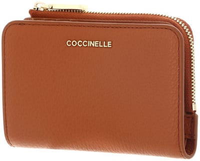 COCCINELLE Leren portemonnee Metallic Soft Wallet Crab Lichtbruin