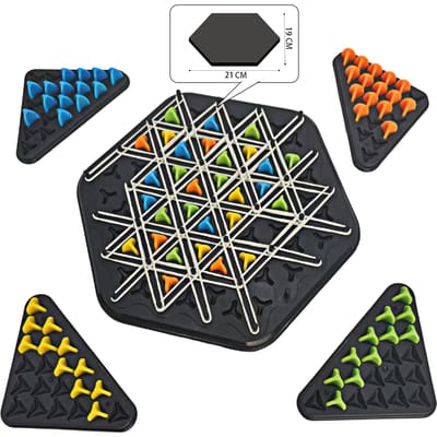Dernier Échiquier Triangle Splendeur Duel Jeu de Société Stratégie pour Enfants et Adultes Amusant Famille Logique Pistes Tables Jouets black