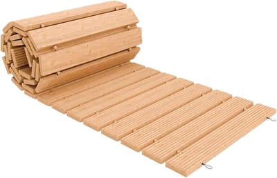 Houten Tuinpad Plank - Verbreed Uitrolbaar - Buiten Paden Aanleggen - Antislip Gegroefd Cederhout - 44 x 23 cm