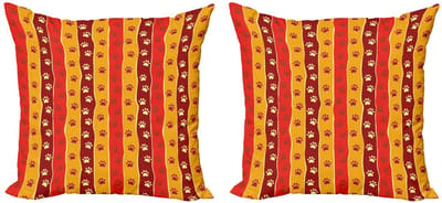 ABAKUHAUS Kussenhoes – Kat en Hond Pootjes – 40x40 cm – Dubbelzijdig bedrukt