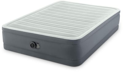 Luchtbed - Opblaasbaar matras - Logeren en kamperen - Ingebouwde elektrische pomp - 152x203x46 cm - Grijs