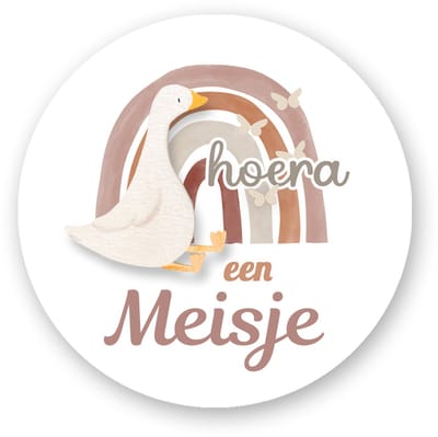 25x Sluitsticker /Sluitzegel Hoera een meisje regenboog - Sluitstickers Pimp Studio