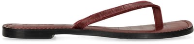 Sacha - Dames - Rode leren croco teenslippers - Maat 37