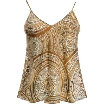 Satin Medaillon Print Tanktop Dames Mat Fashion