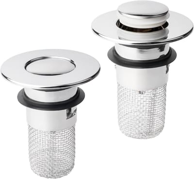 RVS Vloerdrain Strainer Set van 2, Universele Pop-Up Afvoer met Filter, Ideaal voor Badkamer en Keuken (30-40mm)