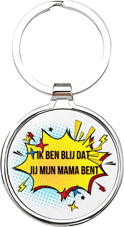 Akyol - ik ben blij dat jij mijn mama bent Sleutelhanger - Moeder - mama - moeder sleutelhanger - mama sleutelhanger - sleutelhanger mam - familie sleutelhanger - moederdag cadeautje - mama cadeau - mom - stiefmoeder - schoonmoeder - 4 x 7,5 CM