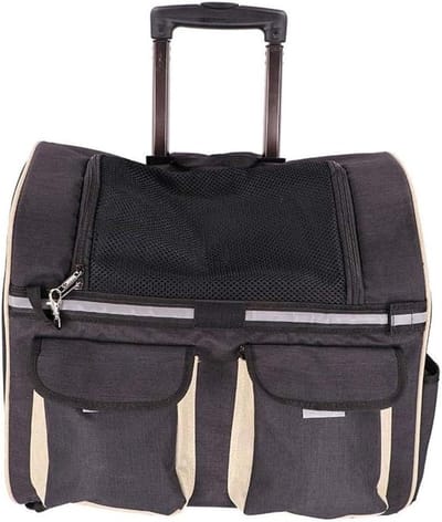 Huisdier Trolley Tas - Reisrugzak Kat Hond - Vervoer Huisdier - Ademend Maasontwerp - 45x24x38cm - Zwart