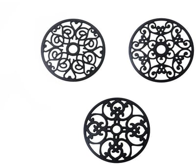 EXCITAT Placemats - Siliconen placemats - Geïsoleerde placemats - Geschikt voor keuken, eetkamer, theepotten, koffiekopjes - Zwart