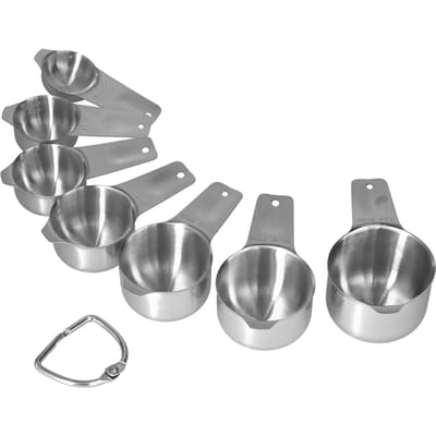 7 stuks/set roestvrijstalen maatbeker maatlepel met schaal bakgereedschap voor thuiskeuken gray