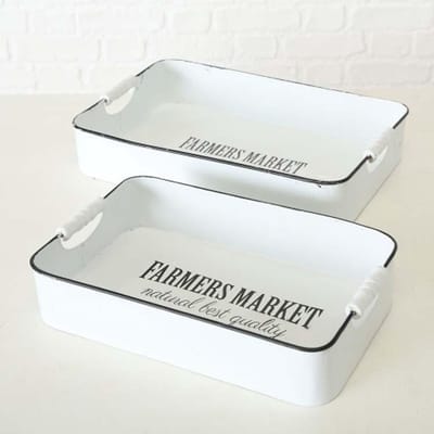 Dienblad boeren markt set van 2 stuks