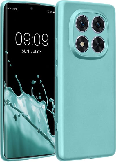kwmobile metallic telefoonhoesje van TPU - geschikt voor Xiaomi Redmi Note 14 Pro 5G / Poco X7 - Flexible case voor smartphone - In metallic mintgroen