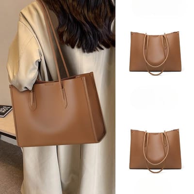 Nouveau Sac Femme Sac Cabas Cuir Véritable Grande Capacité Monobretelle Sac de Commute Sac à Main black