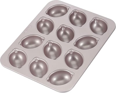 Muffin Cake Pan - Bakvorm - Taarten Bakken - 12 Citroen Vormen - 32.6 x 25.8 cm - Champagne Goud