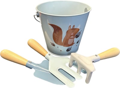 Simply tuinset metaal hout eekhoorn - kinderspeelgoed tuinieren 3+.