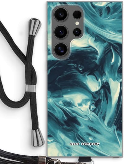 Case Company® - Hoesje met koord geschikt voor Samsung Galaxy S24 Ultra hoesje met Koord - Dreaming About Whales - Telefoonhoesje met Zwart Koord - Bescherming aan alle Kanten en Over de Schermrand