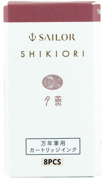 Sailor Shikiori Sansui Ink - Yutsubame Red - 8 Cartridges