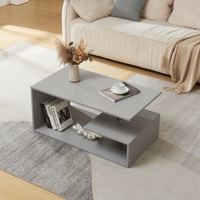 Salontafel Haarlem rechthoekig lichtgrijs 90x50x41 cm [en.casa]