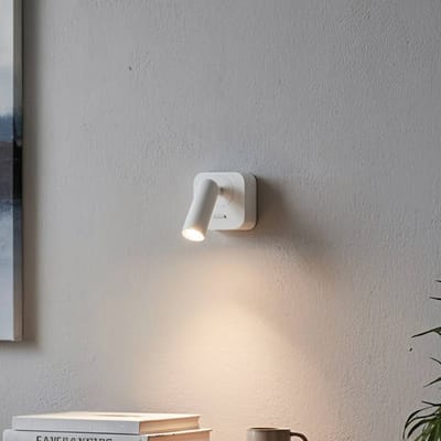 Ideal Lux LED wandspot Bean, wit, breedte 7 cm, metaal