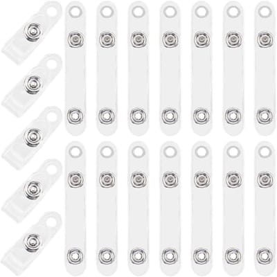 Badge Houders - Kaarthouders Clips - Identificatie Tonen - Met Drukknoop - 50 Stuks - Transparant