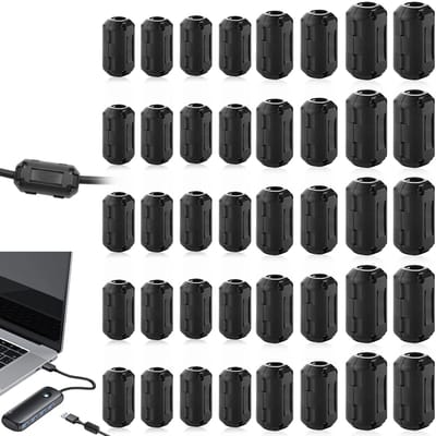 Dailygoods Ferrietkernen voor kabel - Ontstoringsfilter - 40 stuks - Klapferriet - Verbeter signaalintegriteit - Geschikt voor kabels - 3,...