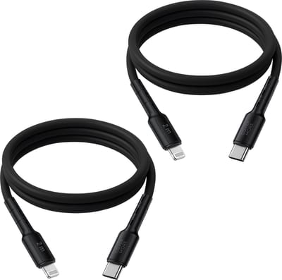 Oplaadkabel geschikt voor Lightning naar usb C snellader - Geschikt voor iPhone en iPad - Snelladen - 2 meter - Lang - Sterk - Flexibel - Zwart