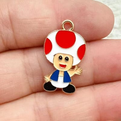 10 stuks Schattige Super Mario Bros DIY Sleutelhanger Metaal Handgemaakte Legering Anime Game Sleutelhanger Sleutelring Cadeau voor Fans brown
