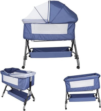 Babywieg met muggennet - Babybed reiswieg - Veilig slapen - In hoogte verstelbaar - 104 x 52 x 103-115 cm