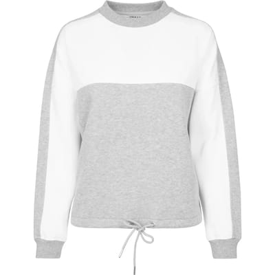 Urban Classics - OVersize 2-Tone Stripe Crew Sweater/trui - S - Grijs