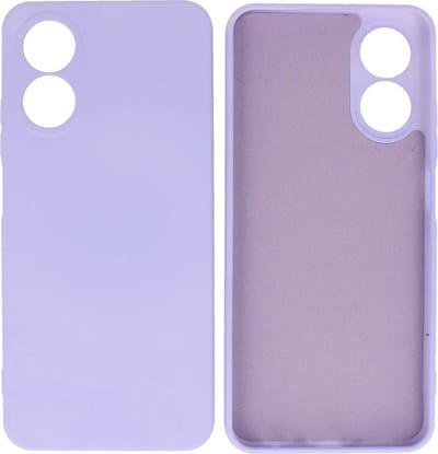 Premium Kwaliteit 2mm Siliconen Back Cover met zachte microvezelvoering - Geschikt voor OPPO A17 - Lila (Violet)