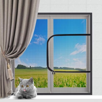 Kattenveiligheidsnet - Raambescherming kat - Veiligheid Buiten - Aangepast formaat - 70 x 100 cm - Grijs