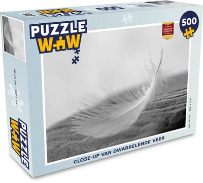 Puzzel Close-up van dwarrelende veer - Legpuzzel - Puzzel 500 stukjes