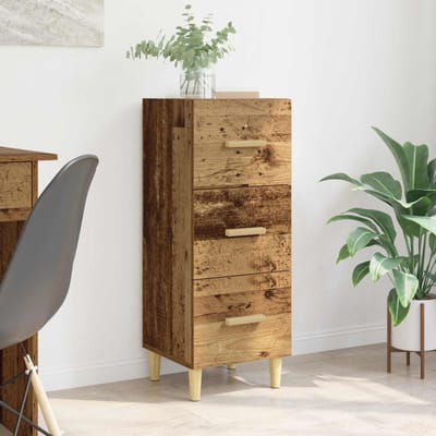vidaXL - Dressoir - Oud - hout - 34.5 - x - 34 - x - 90 - cm - Bewerkt - hout