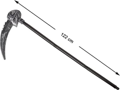 Zwarte zeis van magere Hein - plastic - 122 cm - Halloween verkleed accessoires - wapens