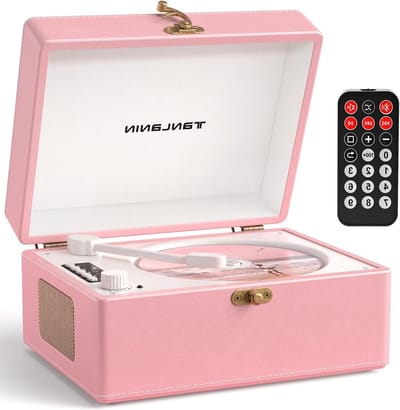 Draagbare CD-speler - Boombox Muziekspeler - Muziek Luisteren - Bluetooth In Uit - Oplaadbaar - Lichtroze