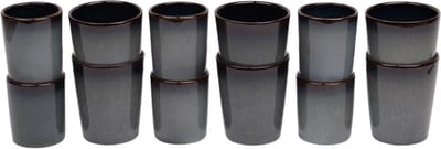 Kade 171 Porto koffiekopjes 12 stuks 150 en 250 ml - stoneware blauw met groen