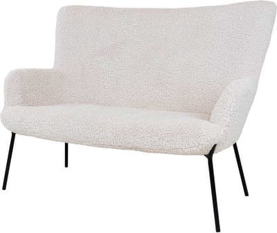 Artichok Rosemarie teddy 2 zitsbank gebroken wit - 128 cm - tweezitsbank - schapenvacht - gestoffeerd - loveseat