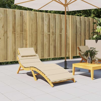 vidaXL - Ligbedkussen - 186x58x4 - cm - oxford - stof - beige