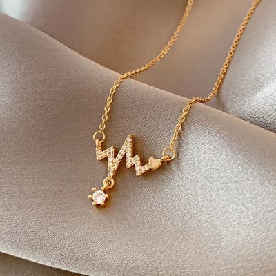 Koreaanse Versie van de Trendy Mode Titanium Staal Ketting Vrouwelijk Retro Sex Hart Sleutelbeenketting Ins Wind Hanger Sieraden Cadeau brown