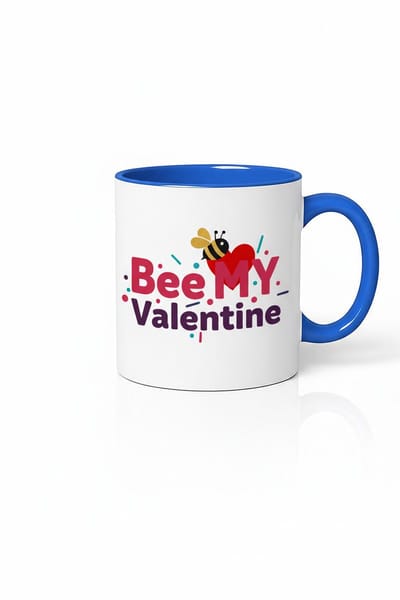 Bee My Valentine Mok | Valentijnscadeau met Grappige Bij Print