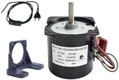 Synchrone Motor - Versnellingsbak Motor - Apparaten Aandrijven - Omkeerbaar CW/CCW - 7mm As Diameter - Zilverkleurig