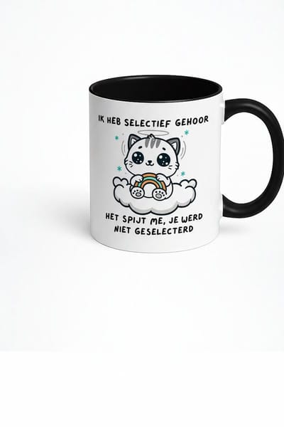 Ik Heb Selectief Gehoor - Grappige Mok met Katten Design