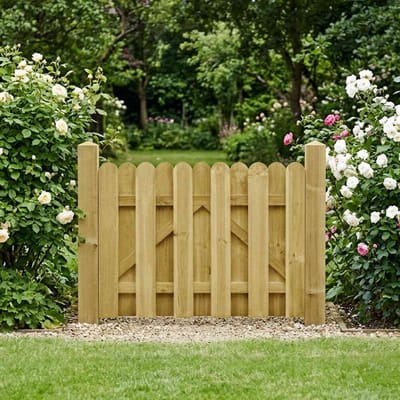 vidaXL Tuinpoort 100 x 75 cm Massief grenenhout Groen