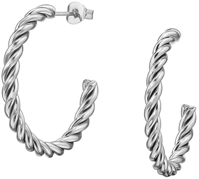 Joy Ibiza - Twisted oorbellen - gedraaide oorringen - 30 mm - vlinder sluiting - chirurgisch staal - ear party boho - bohemian style