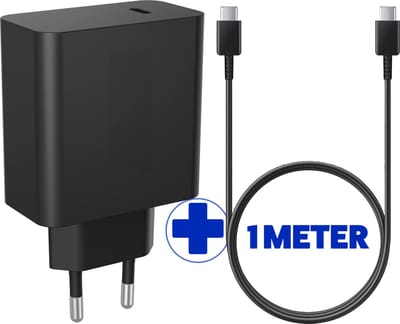 45w Adapter + usb-C naar usb-C Oplader Kabel - 45w - Super Fast Charging - Universele Thuislader - Usb-C - Adapter voor S22, S21, S20, Tablet S7, Tab S8
