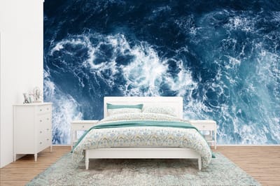 Behang - Fotobehang Water - Golf - Blauw - Breedte 435 cm x hoogte 260 cm